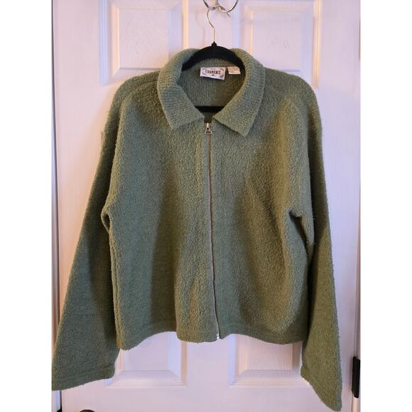 Près De Chamonix Women's Wool Blend Jacket Sweater Green Size XL - Picture 1 of 7